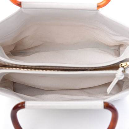Chanel Lambskin CC Handle Tote White 5 of 11