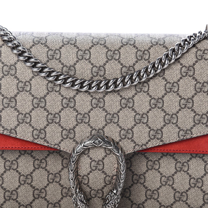 Gucci GG Supreme Monogram Suede Cudu Medium Dionysus Shoulder Bag Beige Ebony Vulcanic Red 6 of 8
