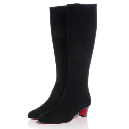 Christian Louboutin Suede Bourge 50 Tall Boots 38.5 Black 3 of 6