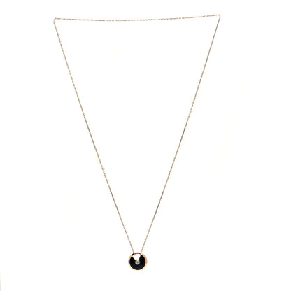 Cartier 18K Pink Gold Diamond Black Onyx SM Amulette de Cartier Pendant Necklace 2 of 4