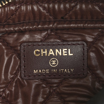 Chanel Caviar Quilted Double Zip Pouch Cosmetic Case Black 6 of 9