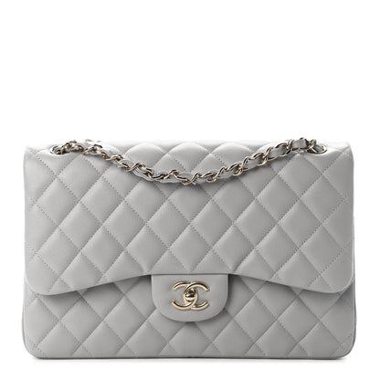 Chanel Caviar Quilted Jumbo Double Flap Grey 1 of 9