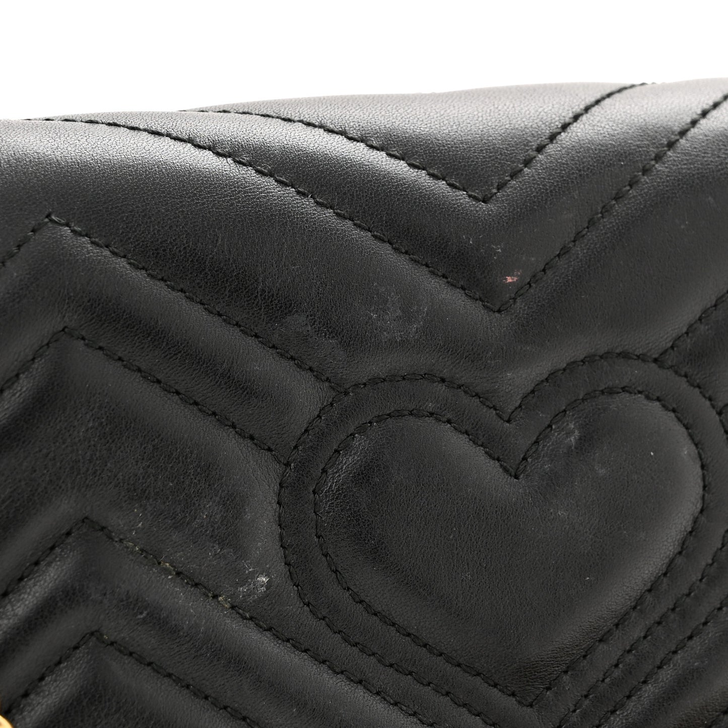 Calfskin Matelasse Super Mini GG Marmont Shoulder Bag Black