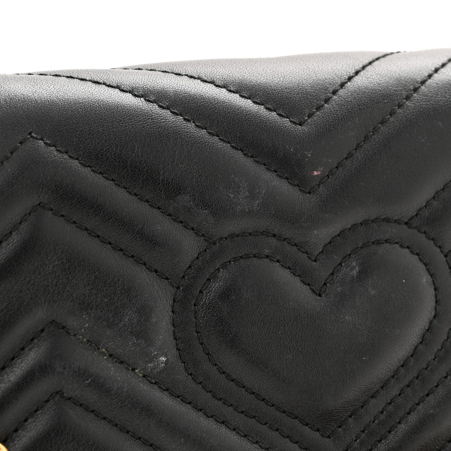 Gucci Calfskin Matelasse Super Mini GG Marmont Shoulder Bag Black 14 of 15