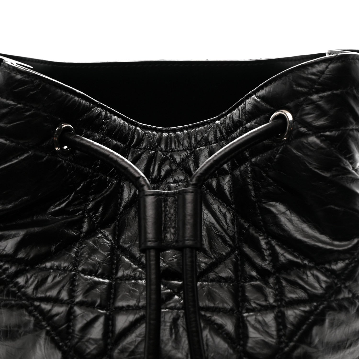 Christian Dior Crinkled Calfskin Macrocannage Medium D-Motion Bag Black 8 of 10
