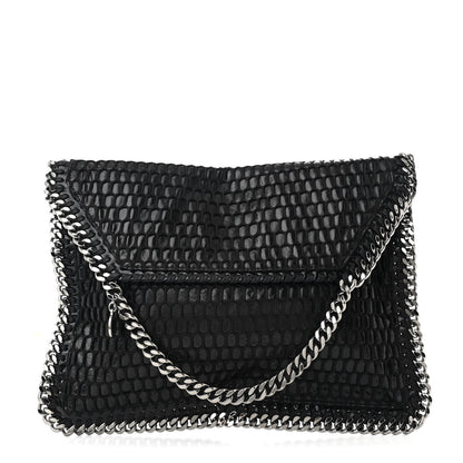 Stella McCartney Patent Net Fold Over Falabella Clutch Black 1 of 8