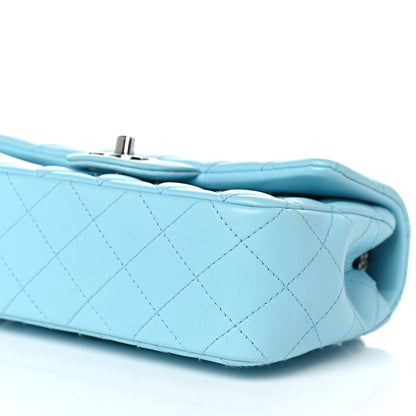 Chanel Lambskin Quilted Mini Rectangular Flap Neon Blue 9 of 15