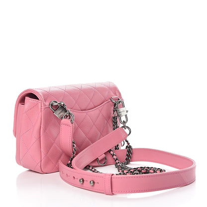 Chanel Shiny Goatskin Quilted Small Double Carry Waist Chain Flap Pink 5 of 13
