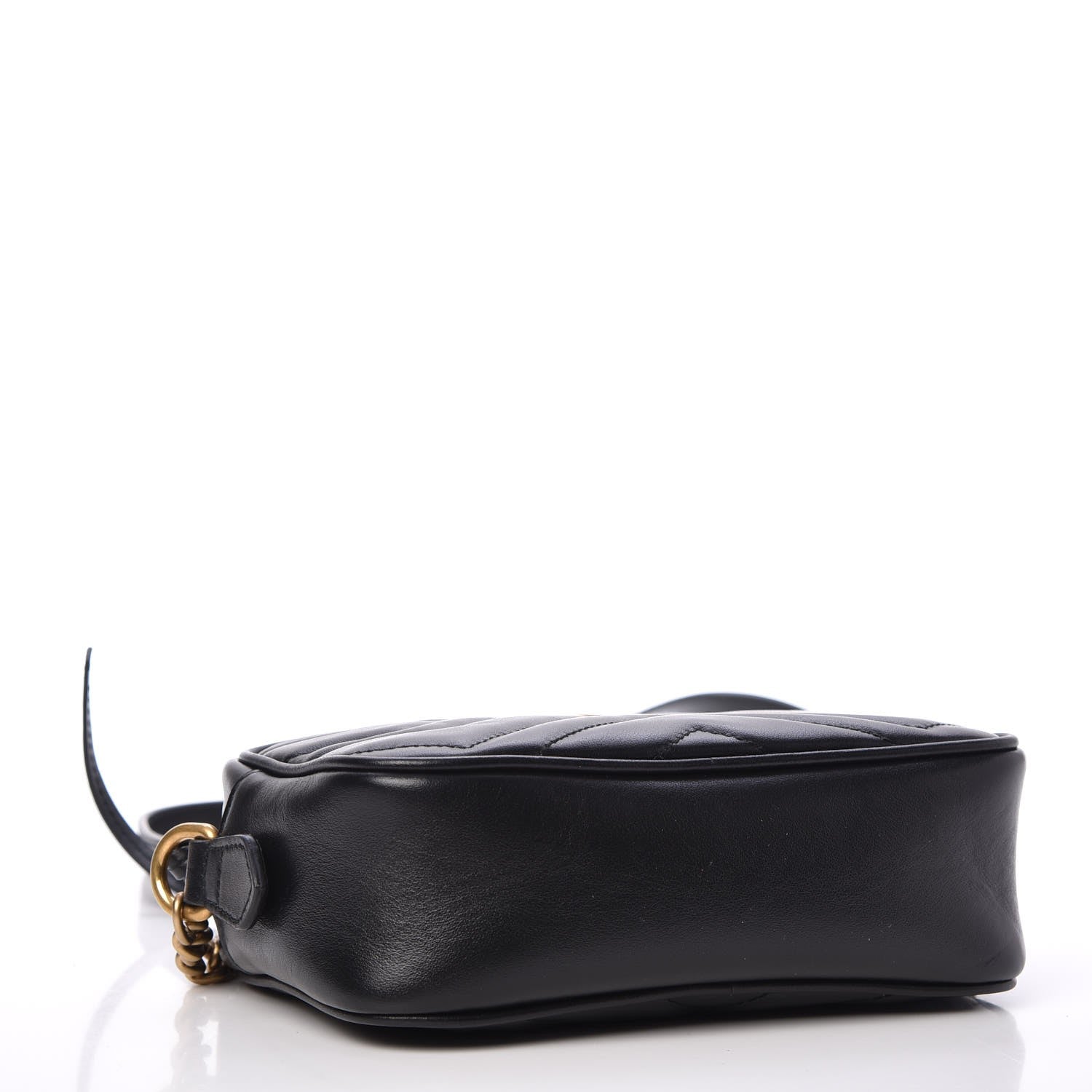 Gucci Calfskin Matelasse Mini GG Marmont Chain Shoulder Bag Black 4 of 7