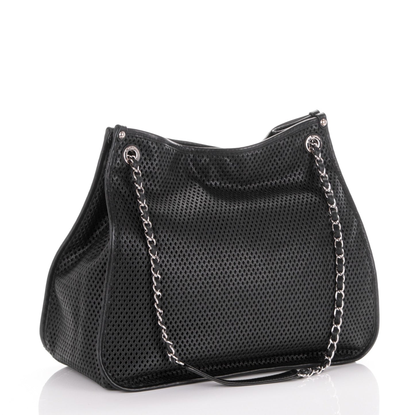 Calfskin Perforated Up In The Air Tote Black