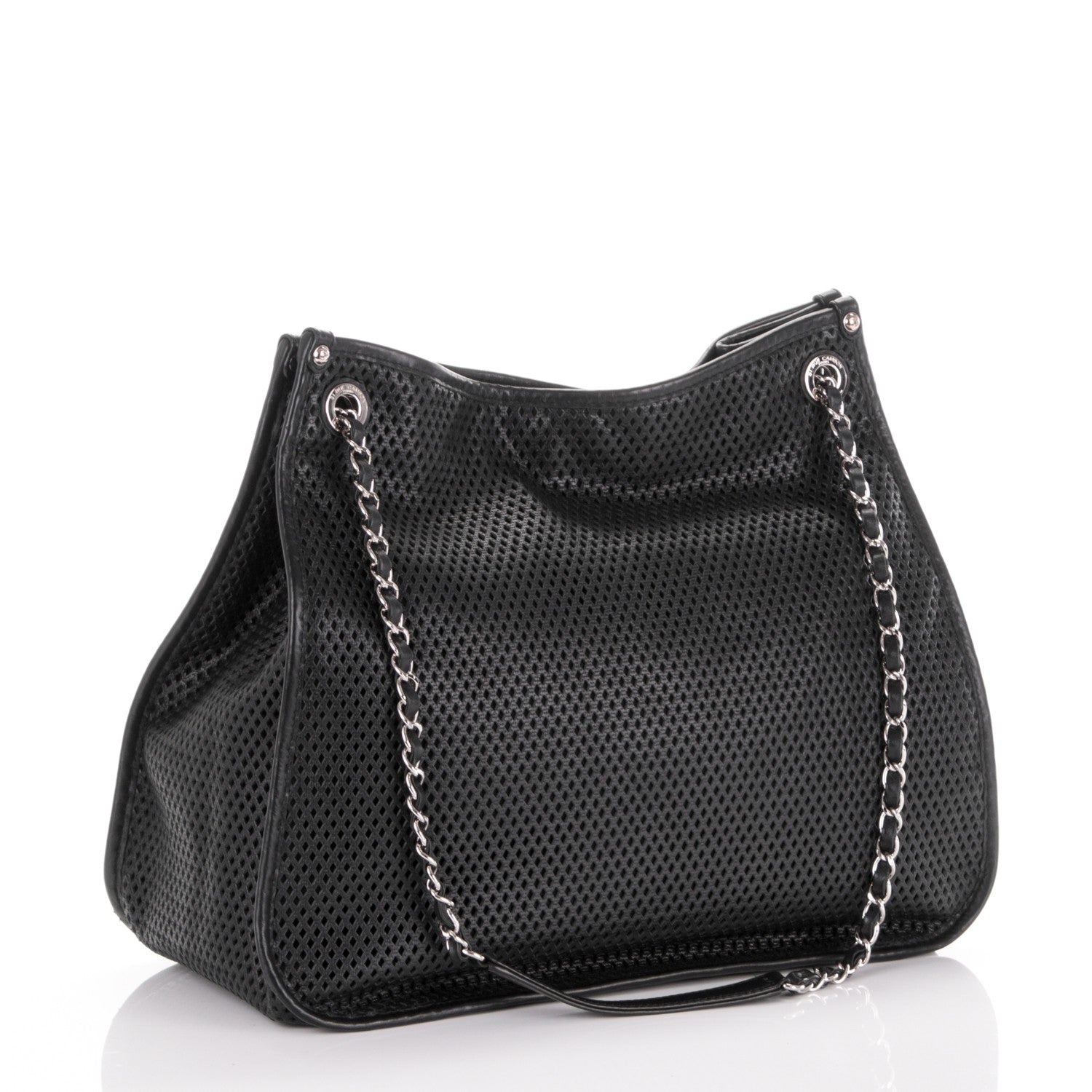 Chanel Calfskin Perforated Up In The Air Tote Black 3 of 7