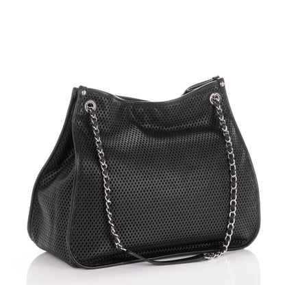 Chanel Calfskin Perforated Up In The Air Tote Black 3 of 7