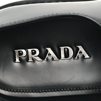 Prada Calfskin Mens Belted Lace Up Loafers 9 Black 7 of 8