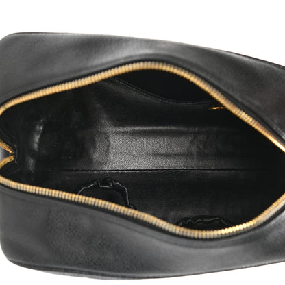 Chanel Caviar Timeless CC Cosmetic Pouch Bag Black 5 of 12