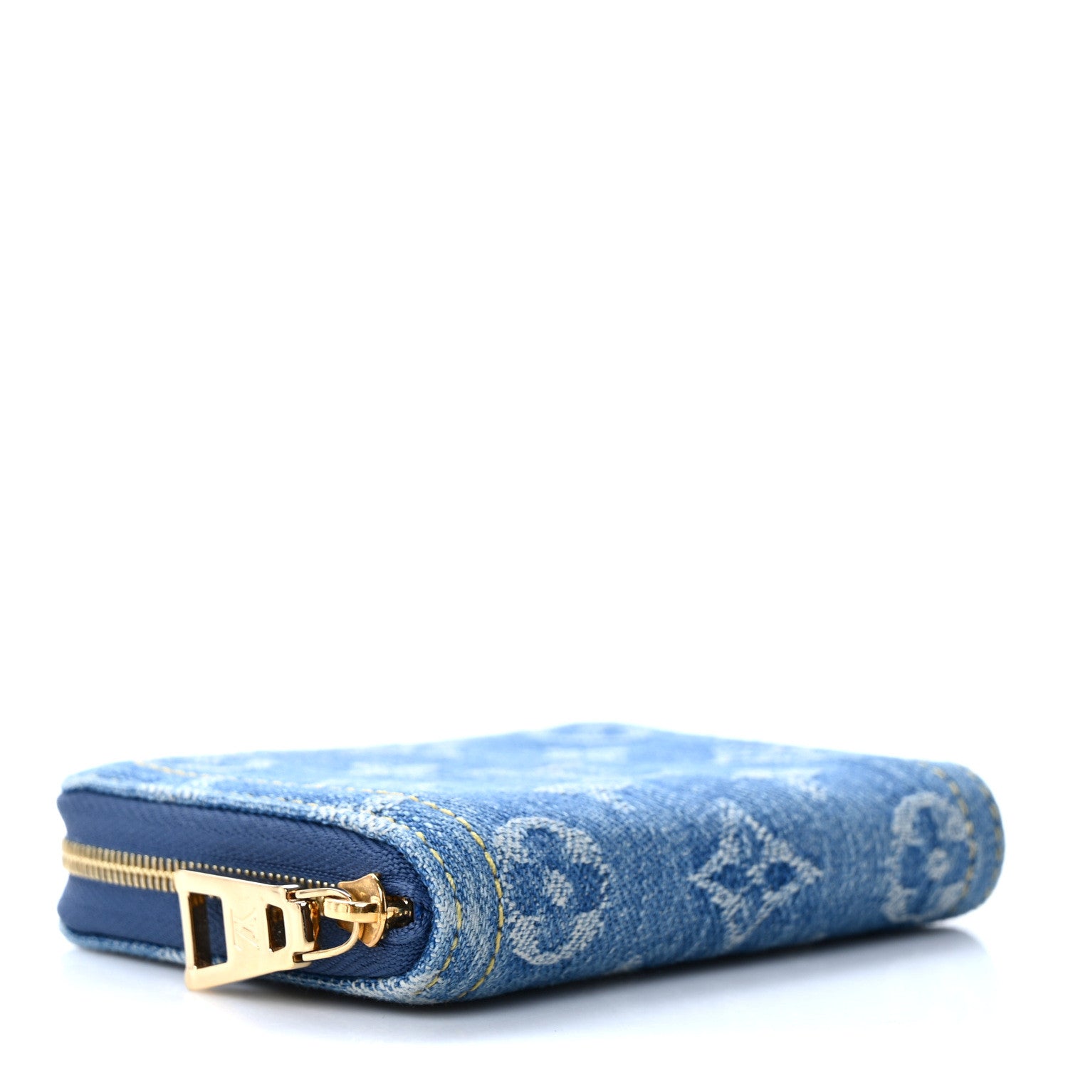 Louis Vuitton Denim Monogram Zippy Coin Purse Blue 4 of 9