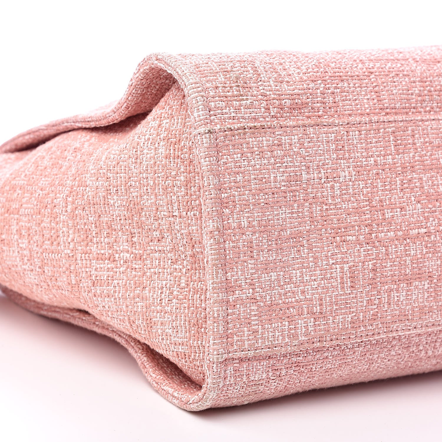 Chanel Straw Lurex Large Deauville Tote Pink 8 of 14