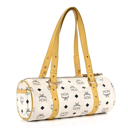 MCM Visetos Essential Barrel Bag White Yellow 4 of 12