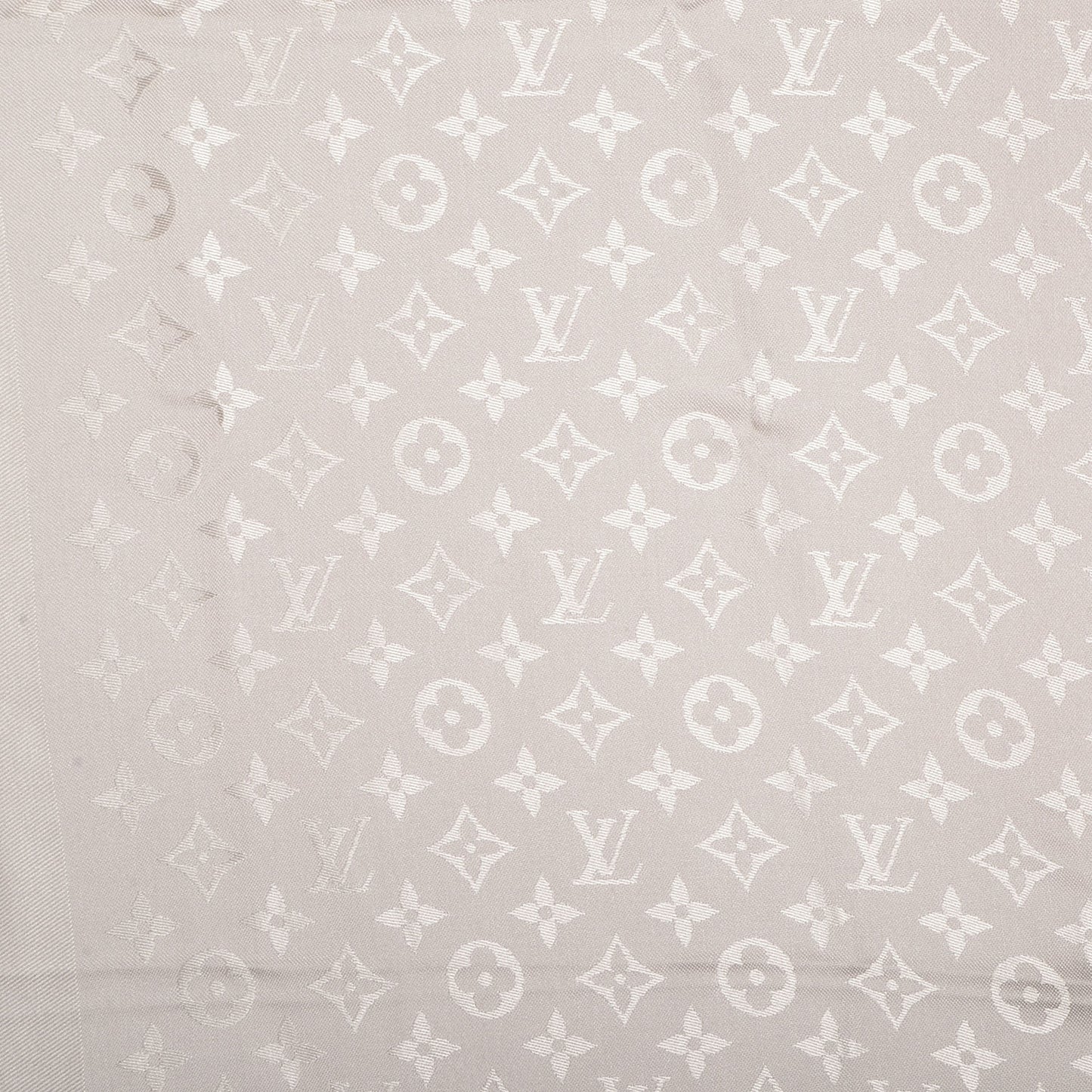 Wool Silk Monogram Shawl Beige