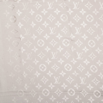 Louis Vuitton Wool Silk Monogram Shawl Beige 1 of 5