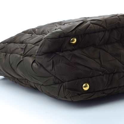 Prada Tessuto Nylon Chevron Quilted Tote Ebano 7 of 10