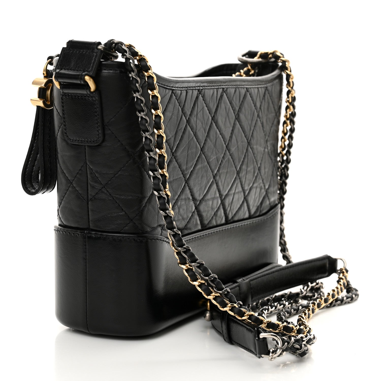 Chanel Aged Calfskin Quilted New Medium Gabrielle Hobo Black 3 of 11