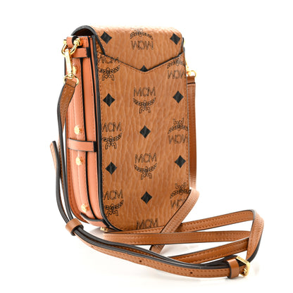 MCM Visetos Mini Patricia Crossbody Pouch Cognac 3 of 9