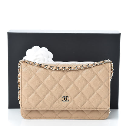 Chanel Caviar Quilted Wallet On Chain WOC Beige 13 of 13