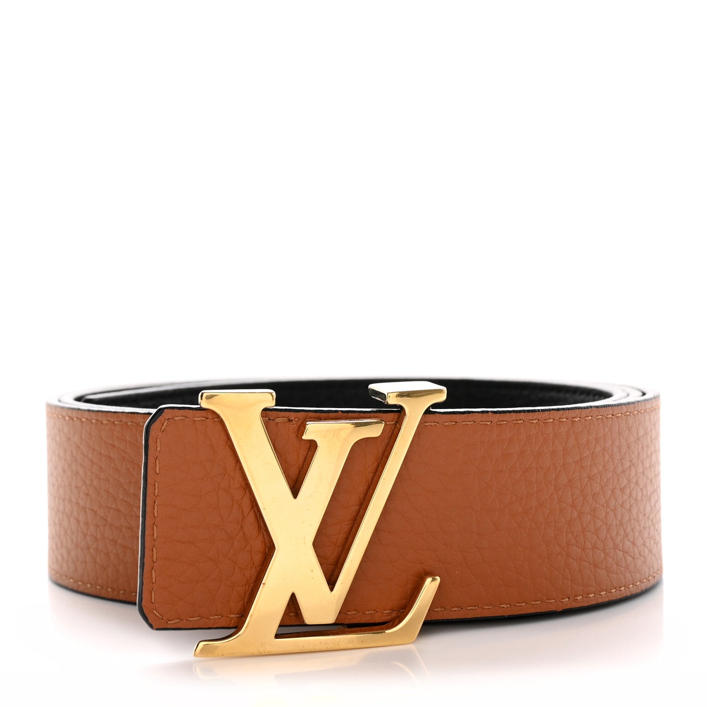 Taurillon Calfskin 30mm LV Initiales Reversible Belt Black