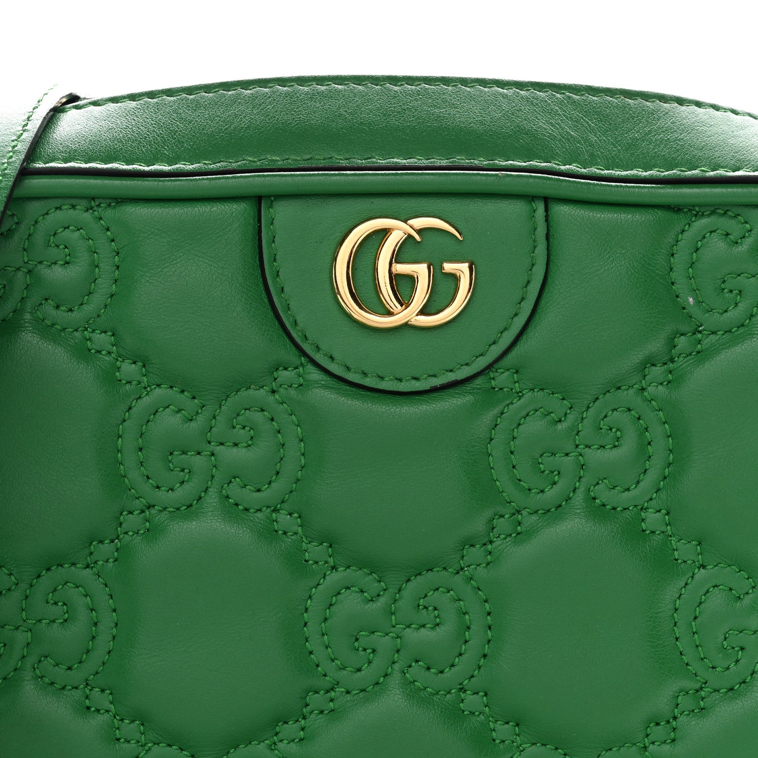 Gucci Calfskin GG Matelasse Shoulder Bag Spring Green Natural 8 of 14