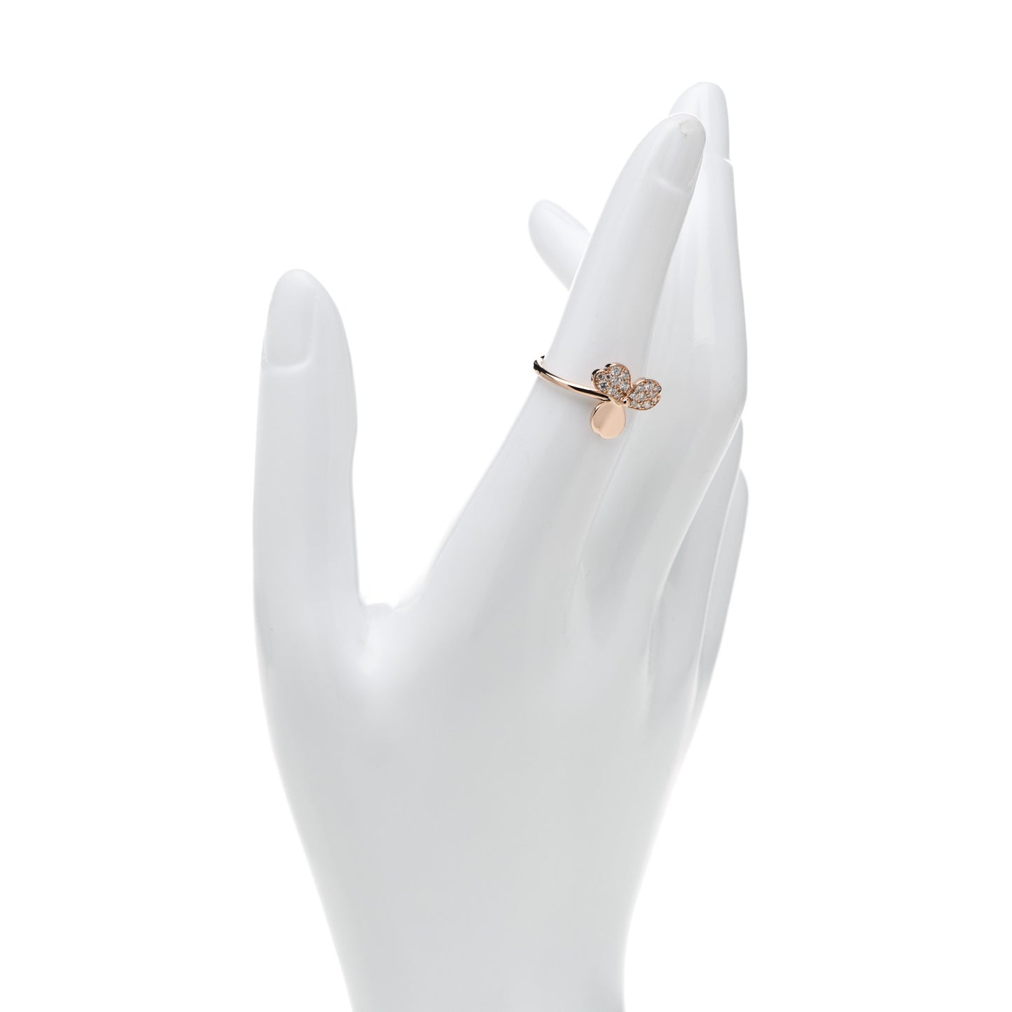 18K Rose Gold Diamond Paper Flowers Ring 52 6