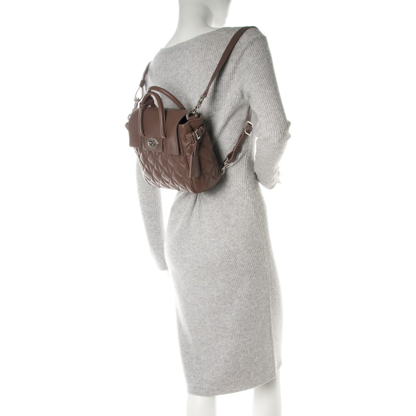 Nappa Quilted Mini Cara Delevingne Convertible Bag Taupe