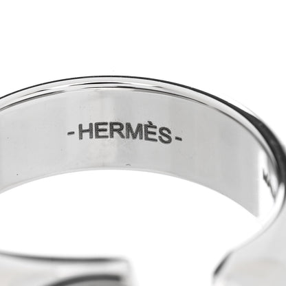 Hermes Stainless Steel Mens Carrousel Ring 64 Black 5 of 6