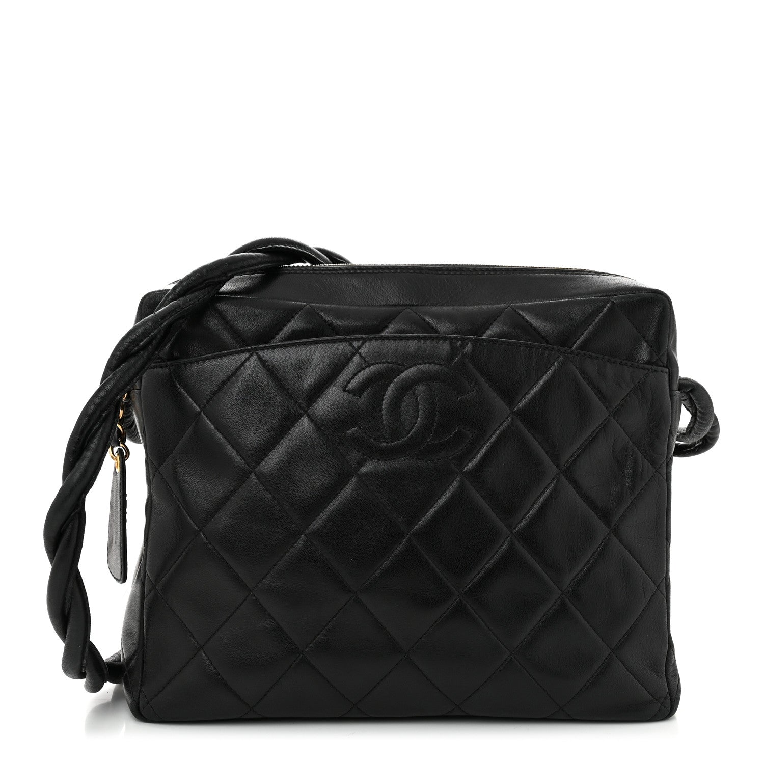 Chanel Lambskin Quilted Messenger Bag Black 1 of 11
