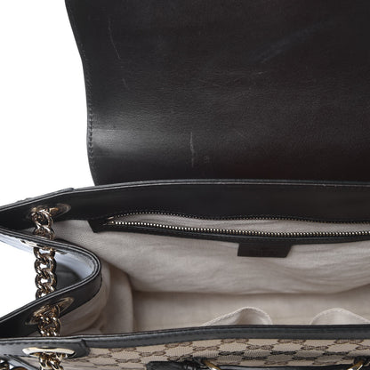 Gucci Monogram Margaux Calfskin Large Emily Chain Shoulder Bag Beige Ebony Cocoa 7 of 14