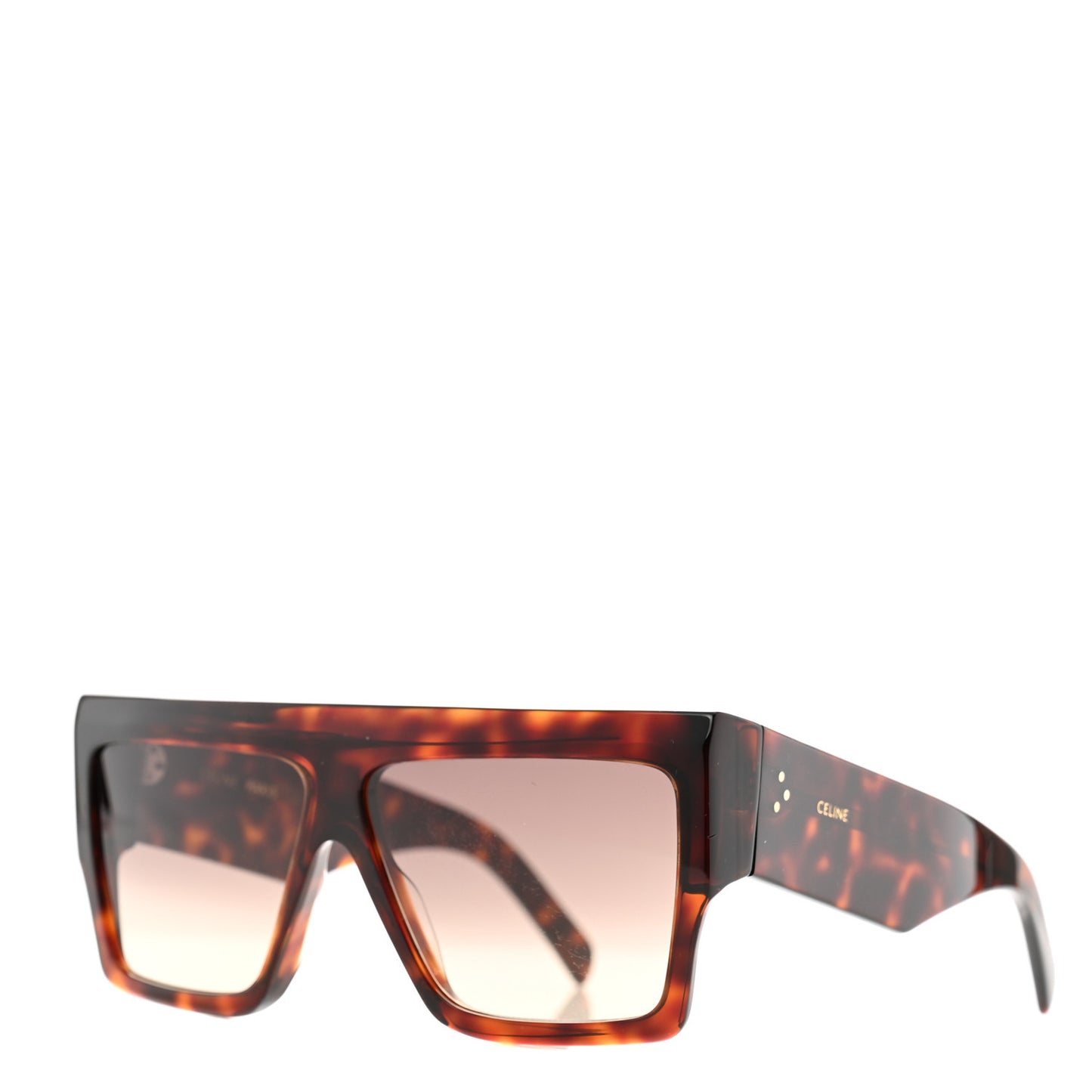 Acetate Flat Top Rectangular Sunglasses CL400921 Dark Havana