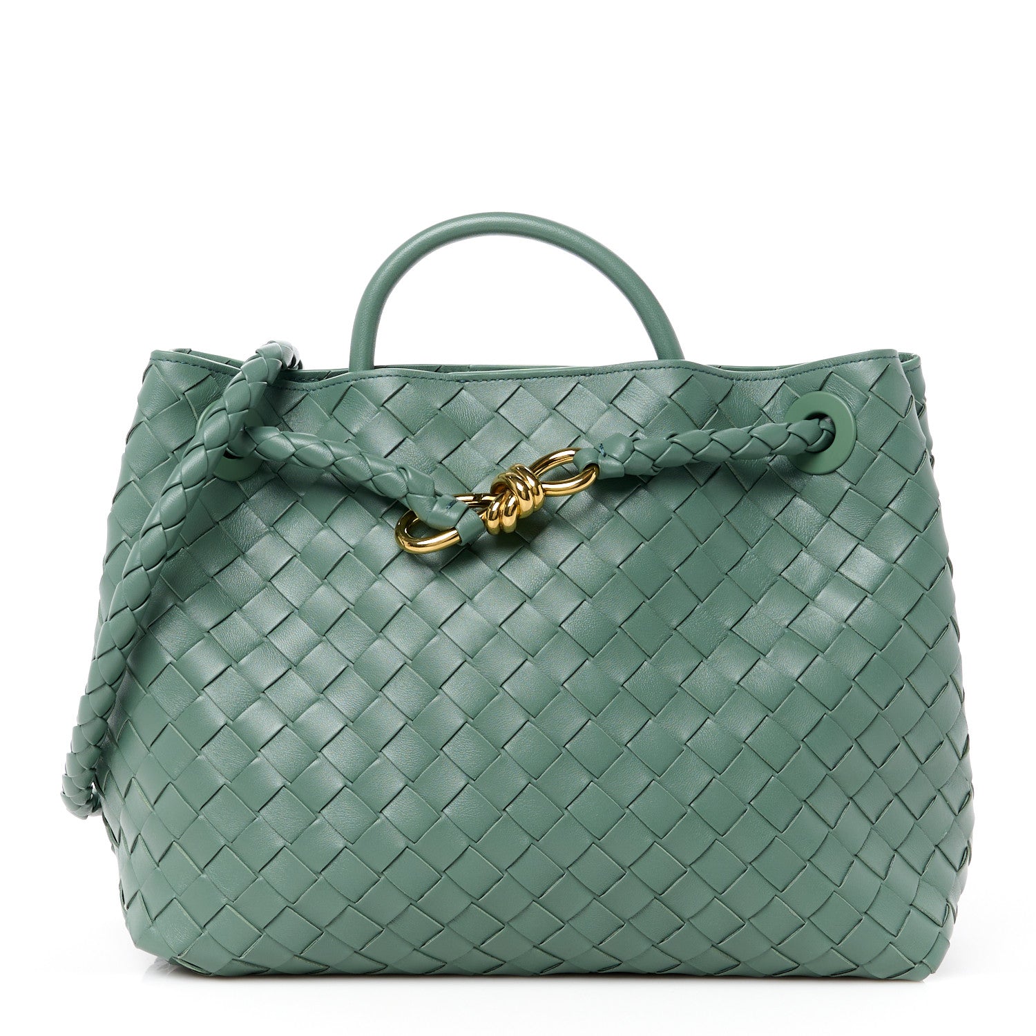 Bottega Veneta Nappa Intrecciato Medium Andiamo Shoulder Bag Aloe 1 of 11