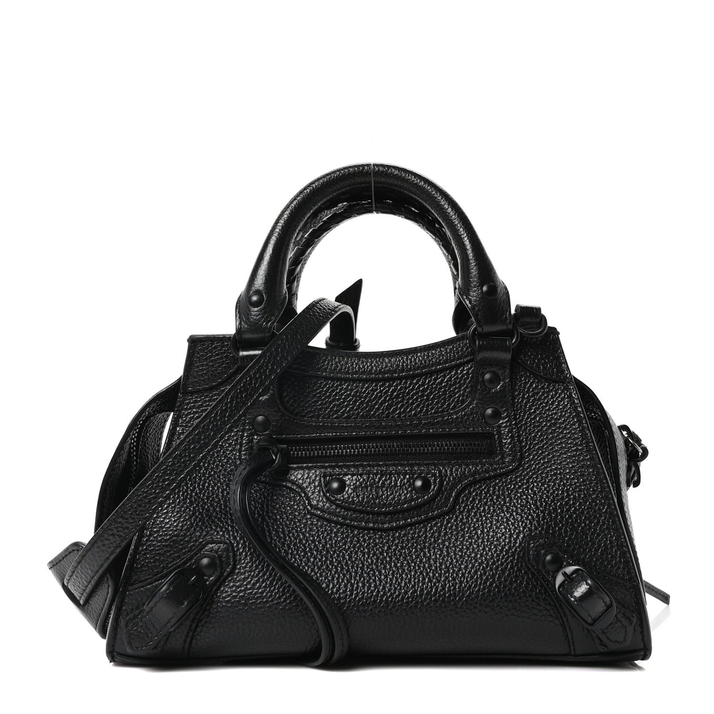 Grained Calfskin Neo Classic Black Hardware Mini City Black