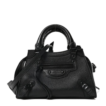 Balenciaga Grained Calfskin Neo Classic Black Hardware Mini City Black 1 of 9