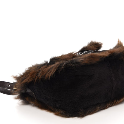 Fendi Fox Fur Mama Baguette Brown Multicolor 6 of 10