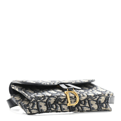 Christian Dior Oblique Saddle Belt Bag Blue 4 of 9