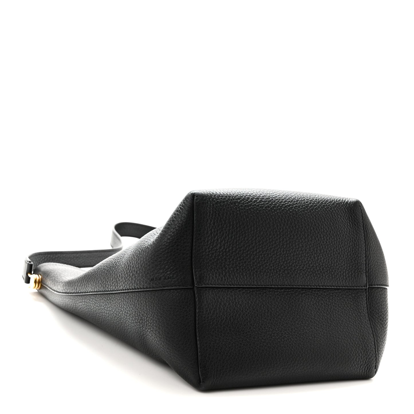 Grained Calfskin Medium N/S Hook Tote Black