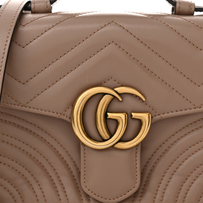 Gucci Calfskin Matelasse Mini GG Marmont Top Handle Shoulder Bag Porcelain Rose 8 of 15