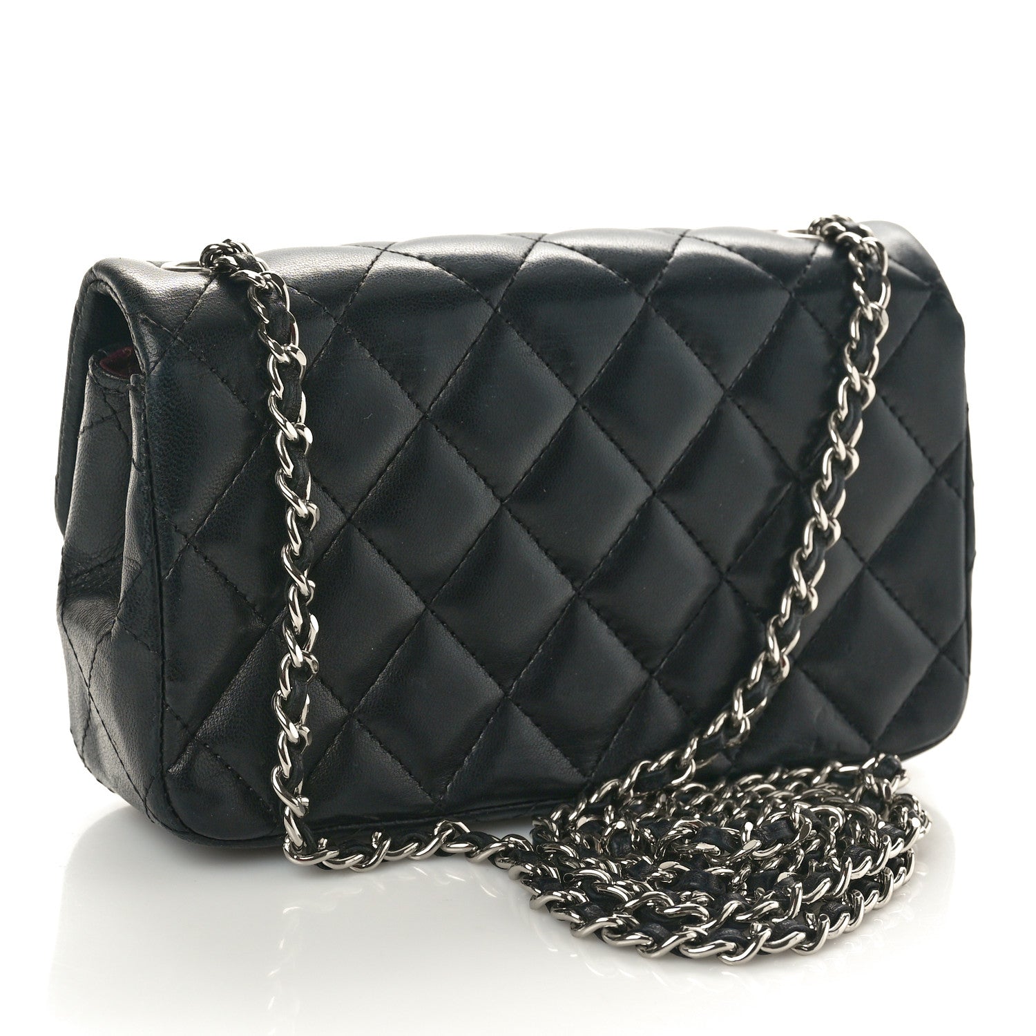Chanel Lambskin Quilted Extra Mini Rectangular Flap Black 2 of 12