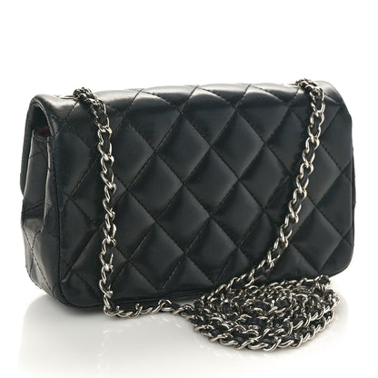 Chanel Lambskin Quilted Extra Mini Rectangular Flap Black 2 of 12