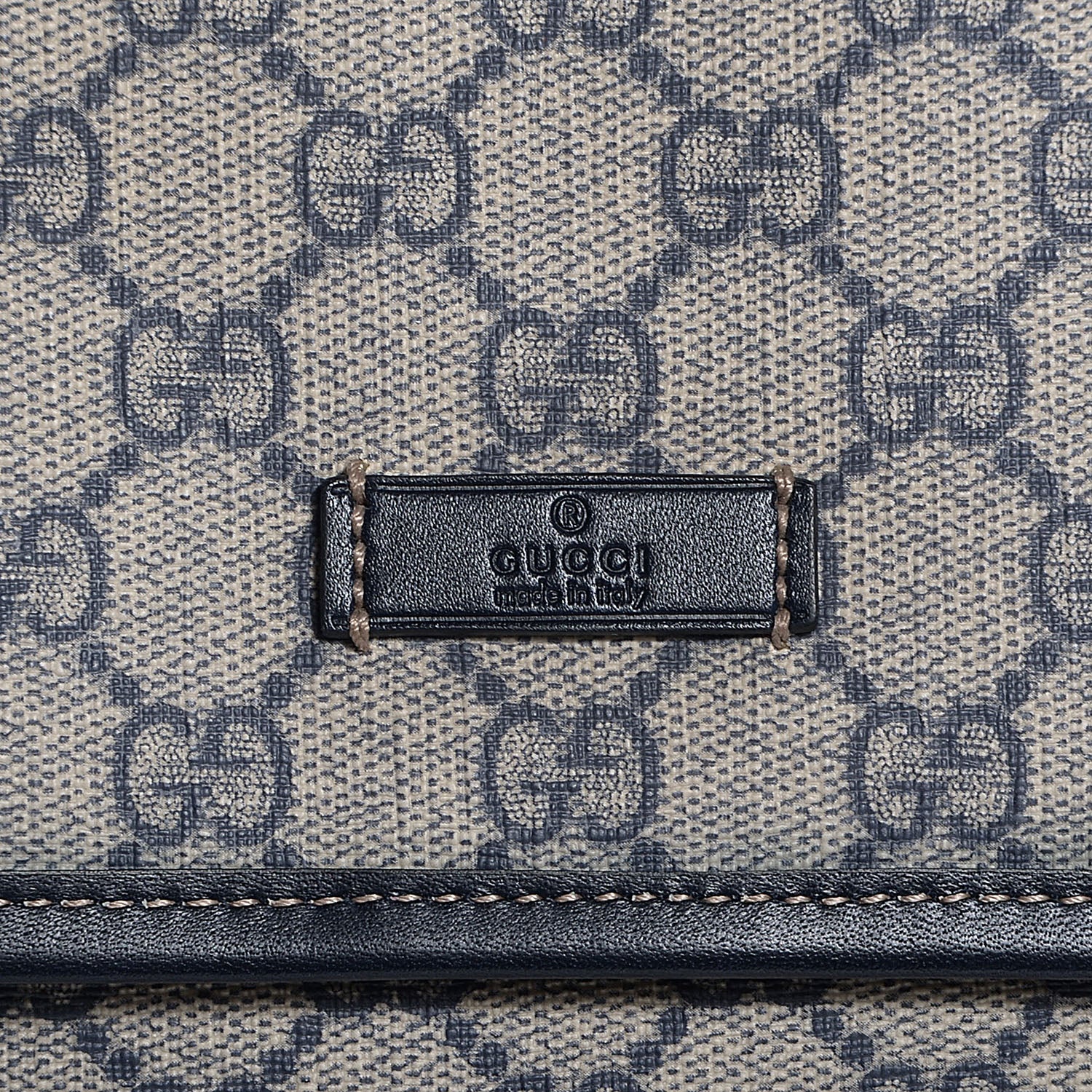 Gucci GG Plus Monogram Sellieria Calfskin Small Flap Messenger Bag Beige Blue 9 of 9