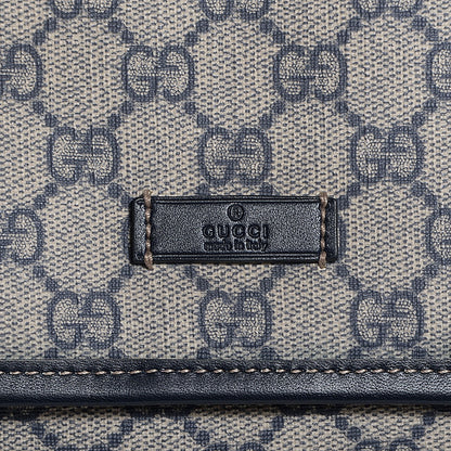 Gucci GG Plus Monogram Sellieria Calfskin Small Flap Messenger Bag Beige Blue 9 of 9