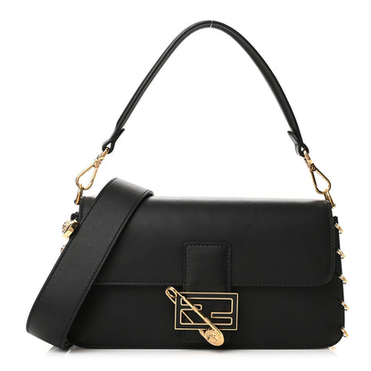 Fendi X VERSACE Vitello Seta Fendace Brooch Baguette Black 1 of 9