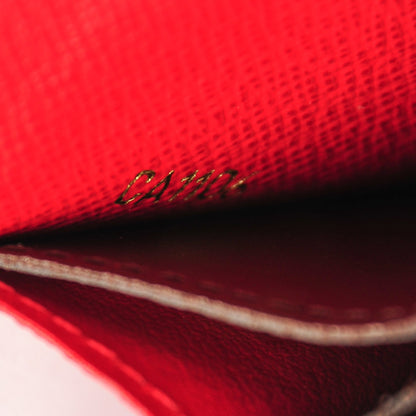 Louis Vuitton Damier Ebene Emilie Wallet Red 7 of 7