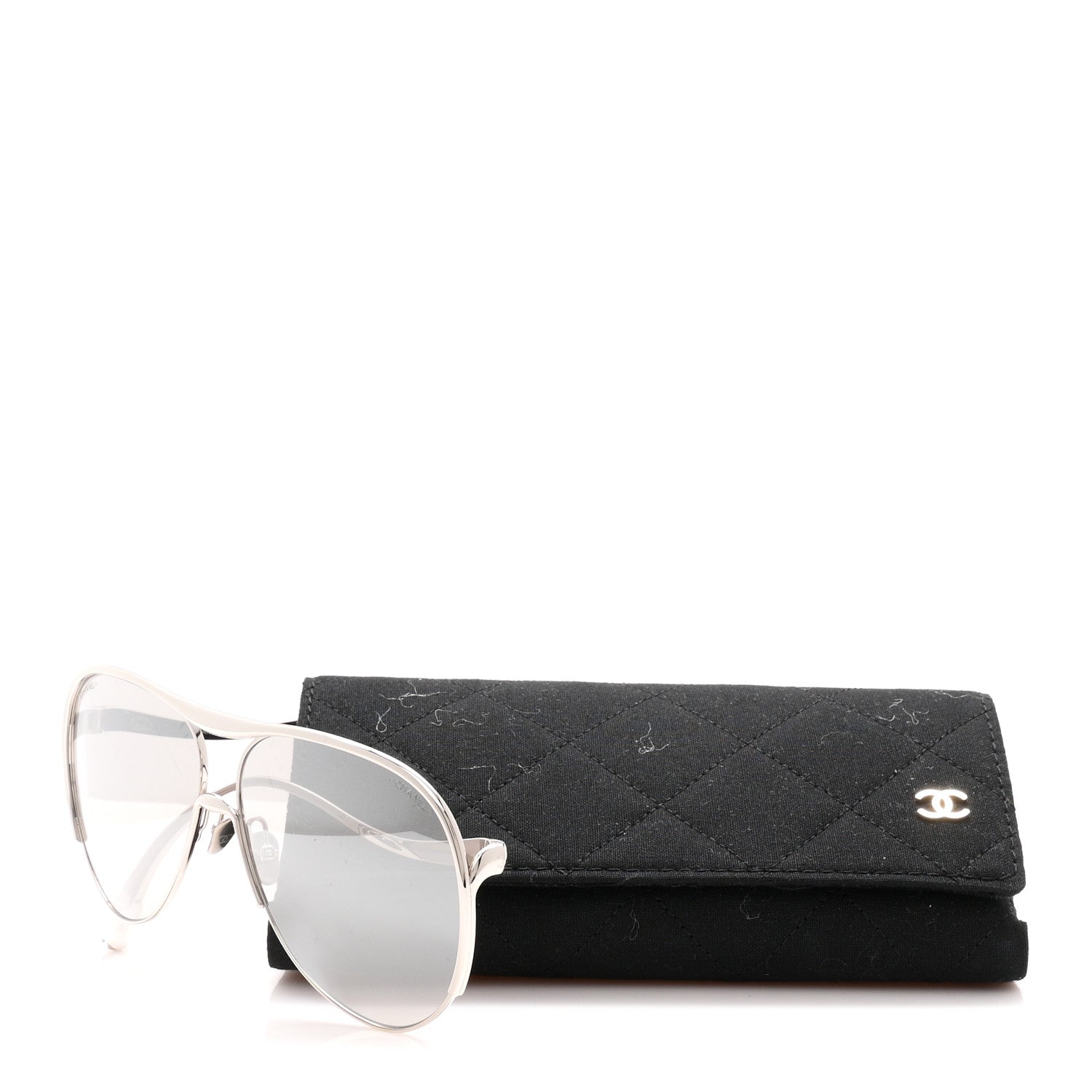 Chanel Mirrored Pilot Sunglasses 71790 Silver 8 of 8