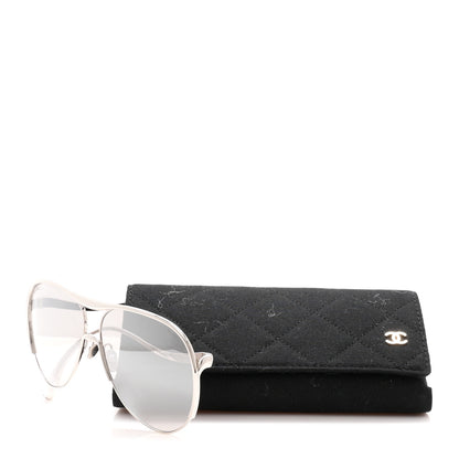 Chanel Mirrored Pilot Sunglasses 71790 Silver 8 of 8